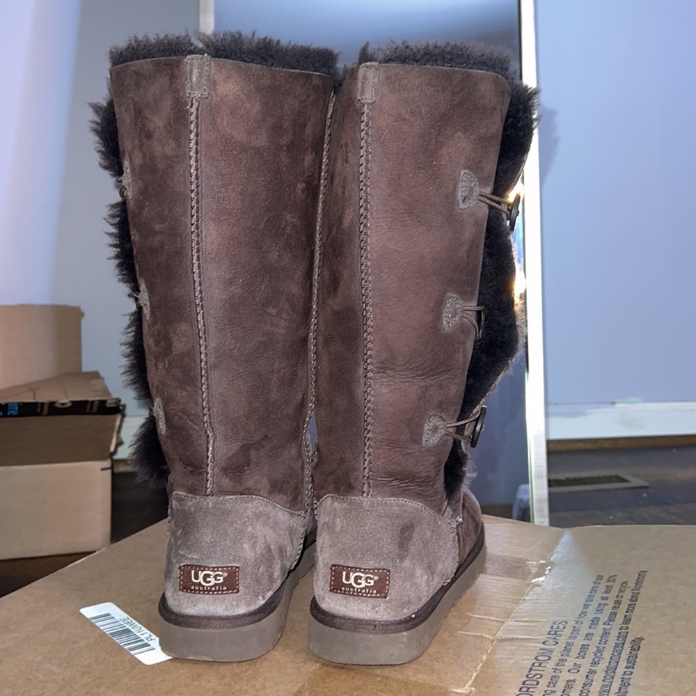 UGG® Bailey Suede Button Triplet II Water-Repellent Tall Boots